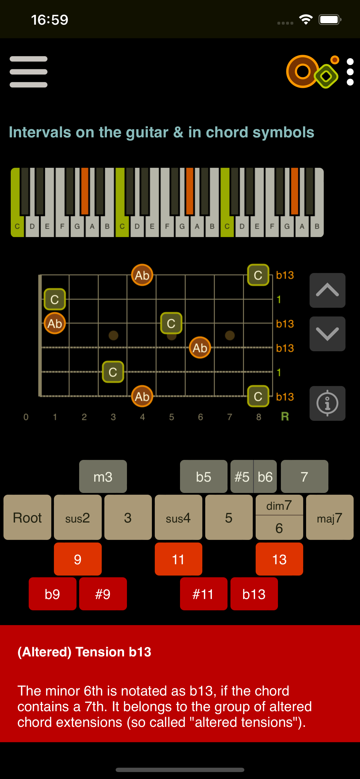 Oolimo app chord intervals